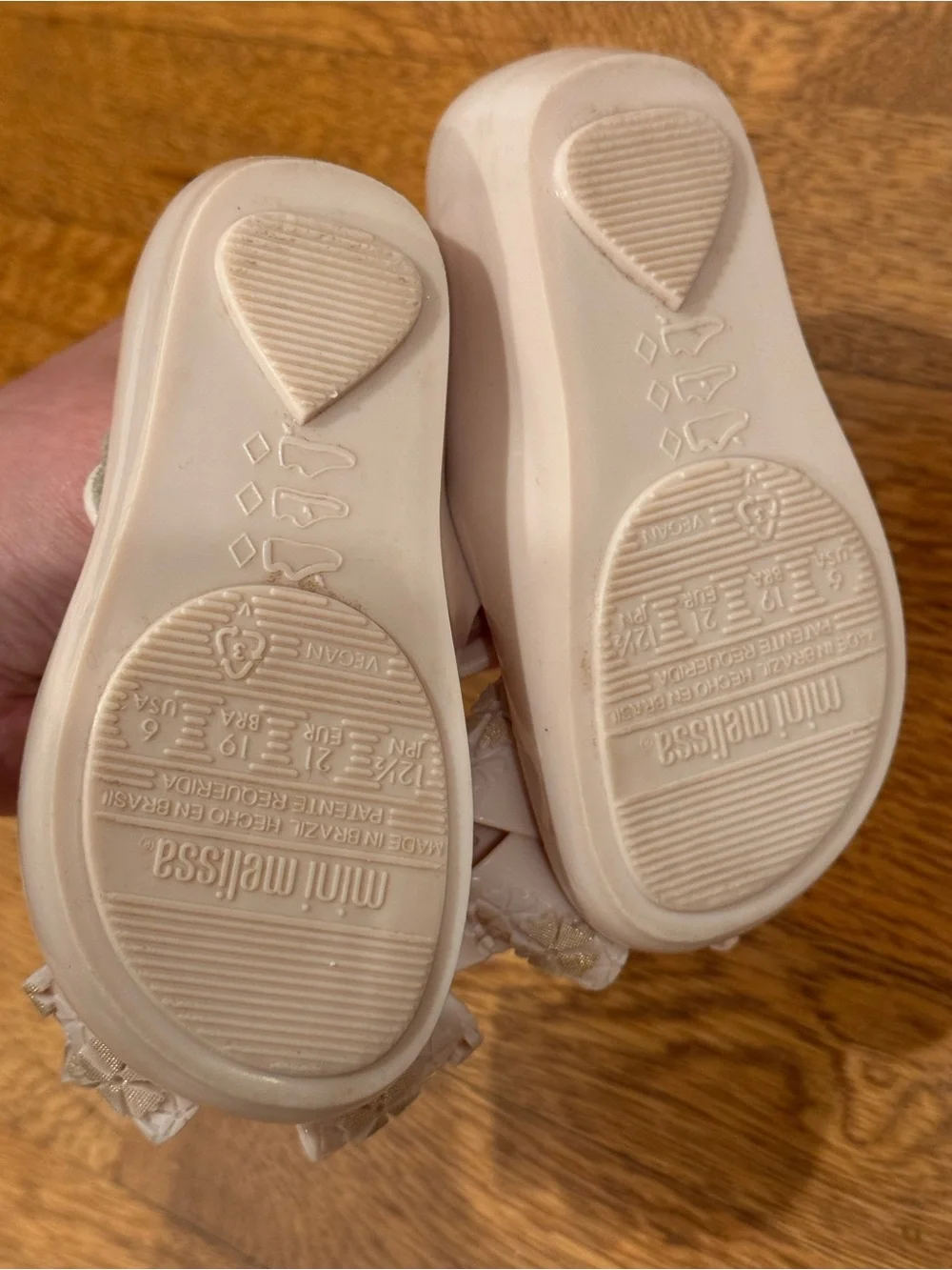 Melissa Kids Blush Pink Jelly Bow Ballet Flats size toddler 6C - Like new!